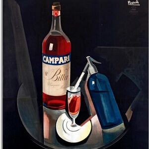 Italy Campari Vintage Canvas Wall Print 36”x24”